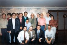 I Congreso Internacional de Música de Cine. El equipo de la revista Música de cine con los compositores José Nieto, Nicola Piovani, Pino Donnagio, Gerald Fried y Mario Nascimbene (1992)