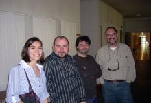 Con mis colegas Teresa Fraile, Joaquín González López y Jaume Radigales en la sede del V Simposio La creación musical en la banda sonora (Salamanca, 2010)
