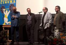 Con el director Mario Camus, el técnico de FX Reyes Abades y Alejandro Pachón, director del Festival Ibérico de Cinema (2012)